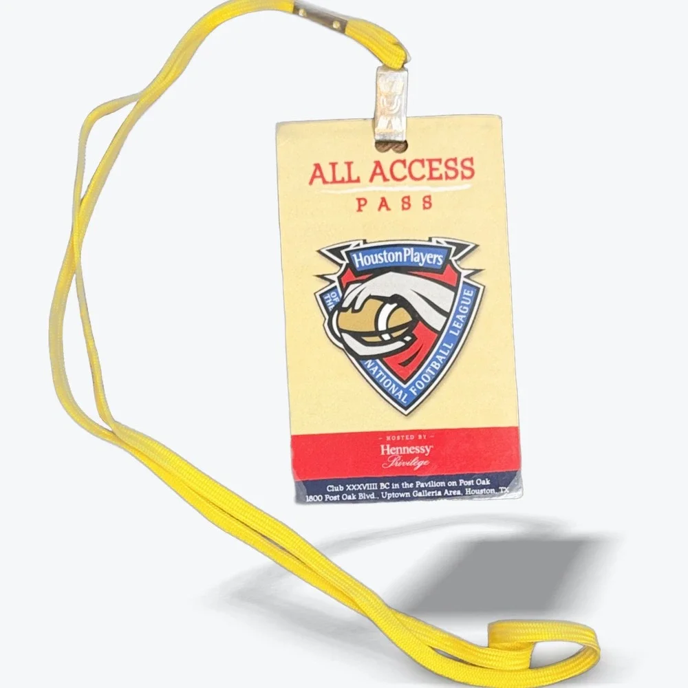 Vintage Houston Players NFL All Access Pass Hennessy Privilege Event Lanyard
